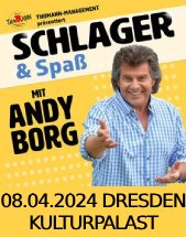 SCHLAGER & SPAß mit ANDY BORG & GÄSTEN am 08.04.2024 in Dresden, Konzertsaal im Kulturpalast Dresden